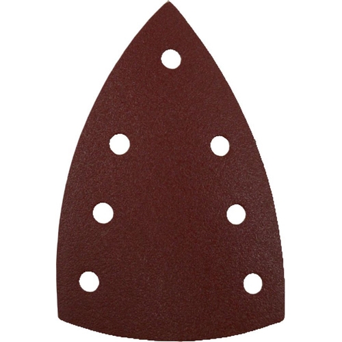 Pack of 50 – 100 x 145mm Delta Triangle 7-Hole Aluminium Oxide Sanding Discs | Hook & Loop