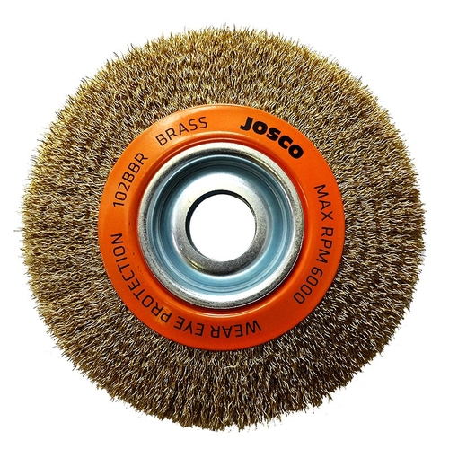 150mm x 19mm Multi-Bore Brass Crimped Wheel Brush Pack of 2