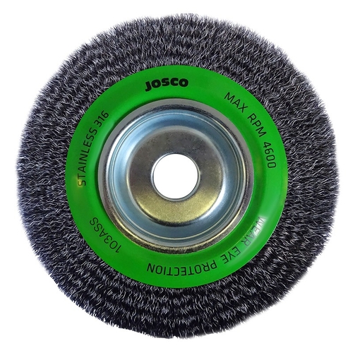 Josco 200mm Crimped Stainless Steel Wheel Brush Pack of 2