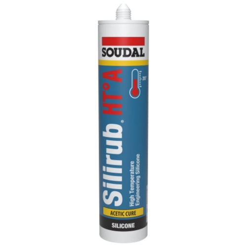 Soudal Silirub HT-A Acetic Cure Silicone Sealant 310ml Black (Up to 285°C)