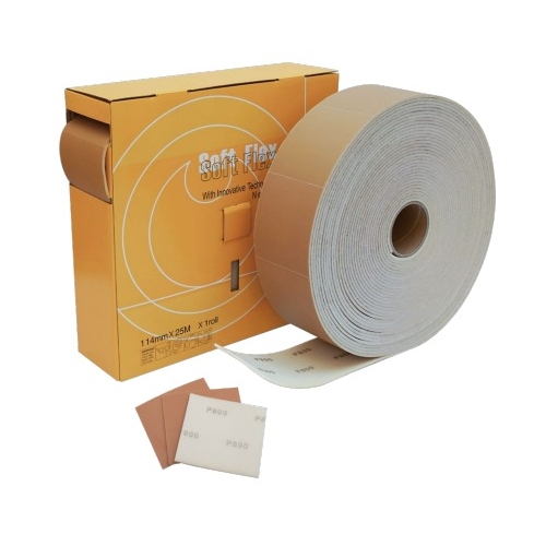 115x25m Softflex Soft Perforated Sanding Roll  – 150 Foam-Backed Sheets for Hand Sanding Contoured Surfaces