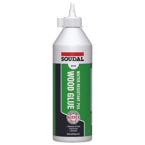 Soudal Water Resistant PVA Wood Glue Adhesive 1L