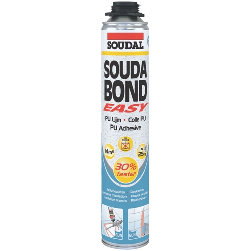 Soudal Soudabond Easy Adhesive Gun (Screw Top) Expanding Foam 750ml