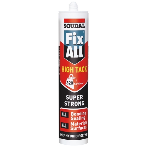 Soudal FixAll High Tack Adhesive Sealant 290ml Aluminium Grey