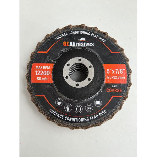 Pack of 5 - 125mm (5") Non-Woven Surface Conditioning Flap Disc – Metal Finishing & Polishing | Coarse, Medium, Fine
