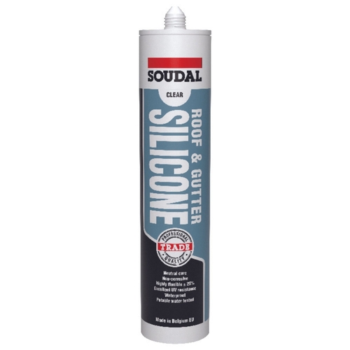Soudal Roof & Gutter Silicone Silicone Sealant 300ml Grey