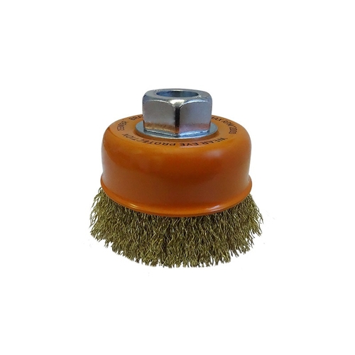 Josco 75mm Multi-Thread Crimped Brass Cup Brush Pack of 3
