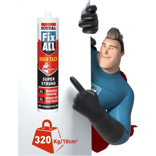Soudal Fix All High Tack Adhesive Sealant Grey 290ml 168145
