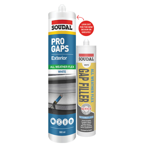 Soudal White Pro Gaps All Weather Flex Gap Filler Soudal 300ml Cartridge 174921
