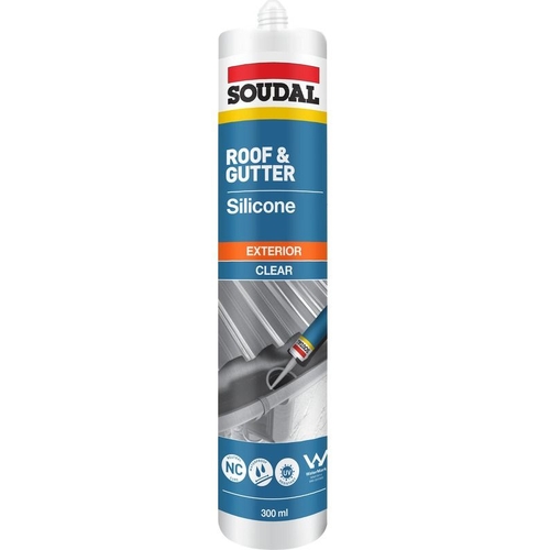 Soudal Roof and Gutter Silicone Sealant Clear 300ml 175752