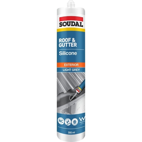 Soudal Roof & Gutter Silicone Sealant Light Grey 300ml 175796