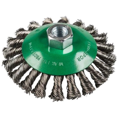 Wire Brush Steel Bevel Brush 100mm M14 x 2.0 Twit Knot 0.5mm
