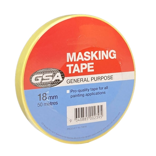 10 Pack - GSA MASKING TAPE 18MM X 50M - 70618
