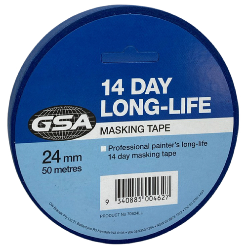 10 Pack - GSA 14-DAY BLUE MASKING TAPE 24MM X 50M - 70624LL