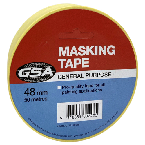 10 Pack - GSA MASKING TAPE 48MM X 50M - 70648