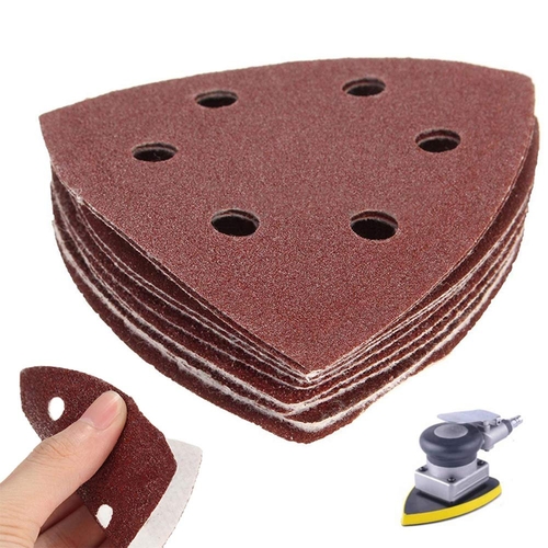 Pack of 50- Delta Triangle 90x90mm, 6 holes Aluminum Oxide Sanding Disc #40-#320