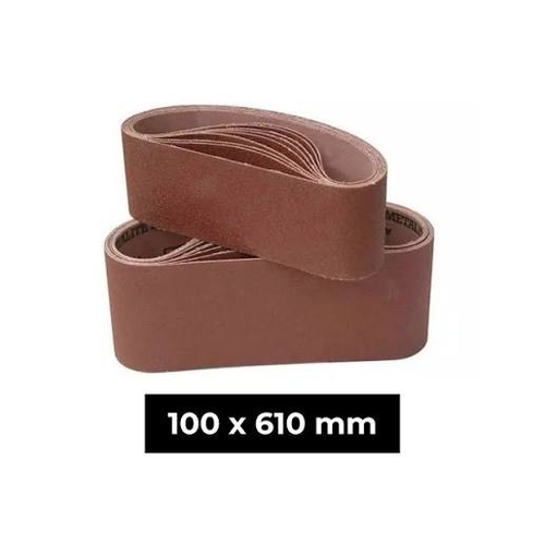 10 Pack - 100mm x 610mm (4"x24") Cloth Portable Sanding Belts - Aluminium Oxide in 40, 60, 100, 120, 150 Grits