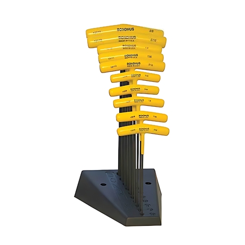Sutton Tools Bondhus SET 10 BALL/HEX T-HDL 3/32-3/8" W/STAND - BD13190