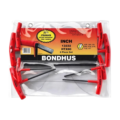 Sutton Tools Bondhus SET 8 HEX T-HDL GRAD 2-10MM POUCH - BD13387
