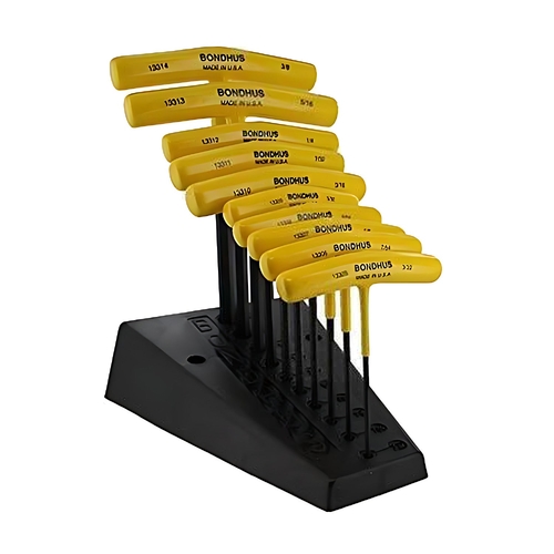 Sutton Tools Bondhus SET 10 HEX T-HDL GRAD 3/32-3/8" W/STAND - BD13390