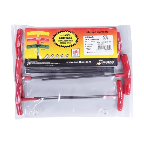 Sutton Tools Bondhus SET 6 HEX T-HDL 9" LENGTH 2-6MM - BD15348