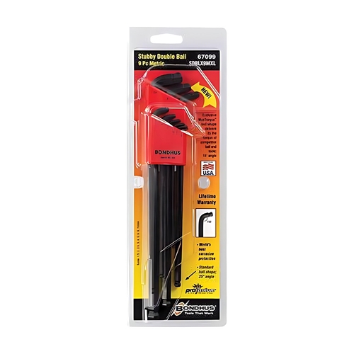 Sutton Tools Bondhus SET 9 STUB DBL BALL MM L-WR XL - BD67099