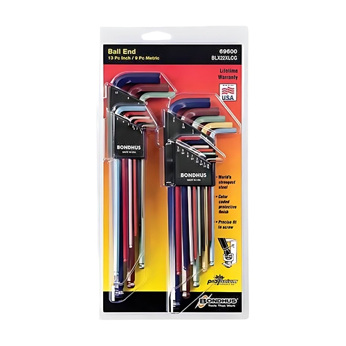 Sutton Tools Bondhus SET22 CLRGRD BALL L-WR IN/MM XL - BD69600