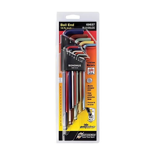 Sutton Tools Bondhus SET 13 COLORGRD BALL L-WR XL .050 - 3/8 - BD69637