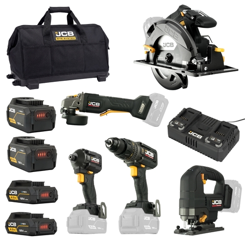 JCB Professional 18V 5 Piece Kit Drill Impact Driver Circular Saw Grinder Jigsaw - JCB-18BPKIT-8