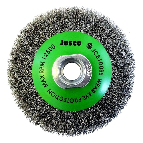 Josco 100mm Stainless Steel Crimped Bevel Brush Pack of 3