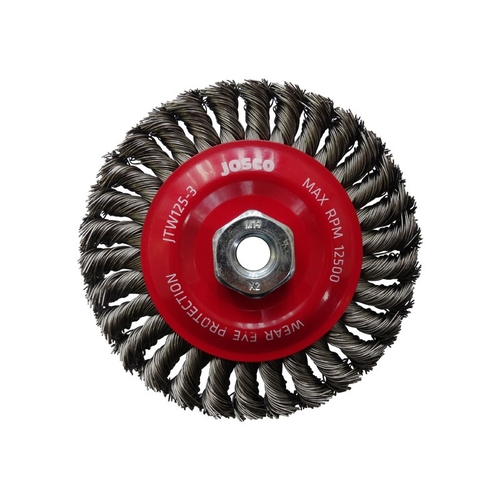 Josco 125mm Twistknot Wheel Brush (M14 Thread) Pack of 2