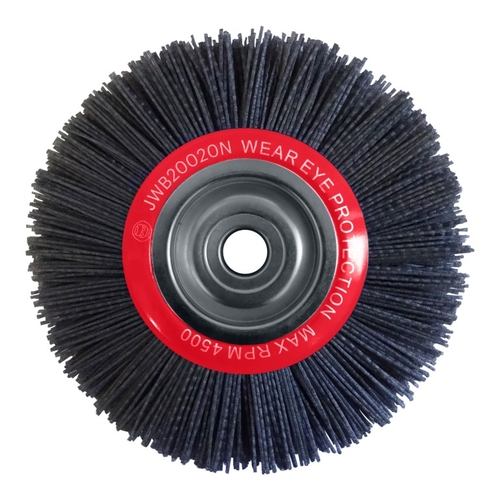 200mm x 20mm Abrasive Nylon Wheel Brush Pack of 2