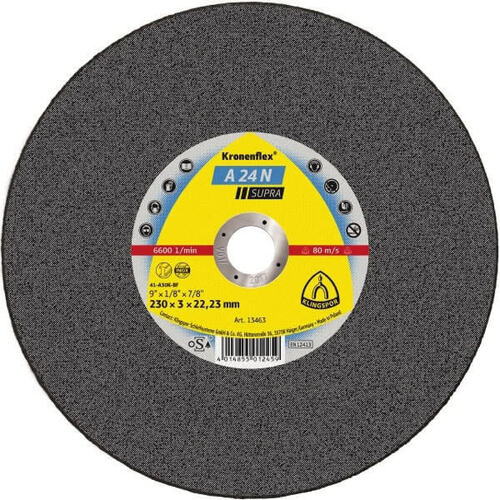 Klingspor Cut-Off Wheel (Supra) Soft Grit for Stainless Steel A24N