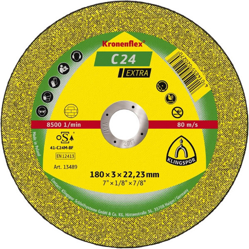 Klingspor Cut-Off Wheel (Extra) Medium Grit for Stone, Concrete C24EX