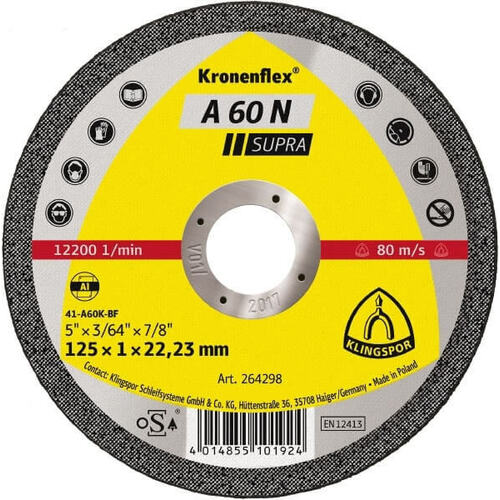 Klingspor Cut-Off Wheel (Supra) Soft Grit for Aluminium A60N