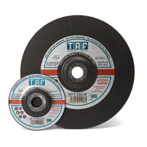 TAF 230X2.5x22  Depressed Centre Metal Cutting Disc for Angle Grinder- 5 Pack