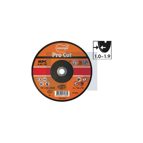 Mungo Mpc Pro Cut Cutting Disc - 230 - 1.9 - MUDMPCP12313019 - Pack 25