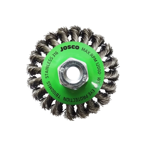 Josco 100mm Twistknot Stainless Steel Bevel Brush Pack of 5