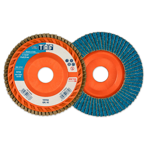 20 Pack- TAF 125x22mm Zirco Ceramic Heavy Duty Flap Discs Tapered for Cold Cuttings