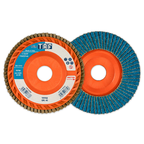 TAF 125x22mm Zirco Ceramic Heavy Duty Flap Discs Tapered for Cold Cuttings -20 Pack