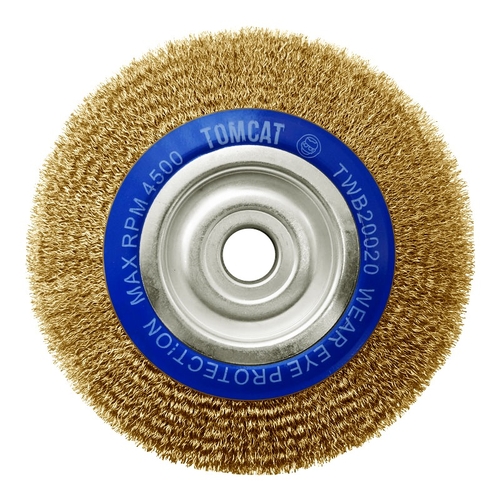 Tomcat 200mm x 20mm Multi-Bore Crimped Wheel Brush Pack of 2
